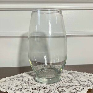 Large clear glass 9” vase